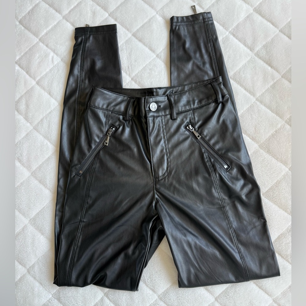 Guess Black Faux Leather Pants